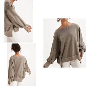 Free People Camden Oversized Pullover In Dolphin Sz S